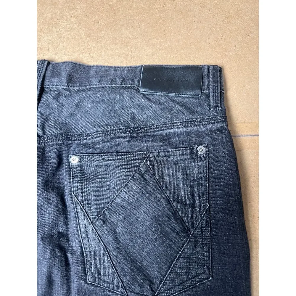 Y2K Sean John Baggy Jorts Men 38x16 Black Relaxed Loose Jean Short Baggy Vintage